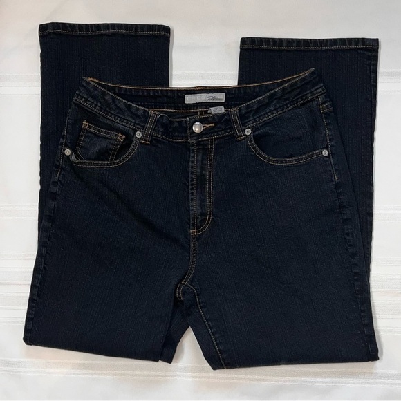 Chico’s Platinum Facet Jeans Blue Sz 1 (8) Short‎ EUC - Picture 1 of 10